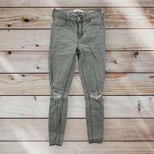 PacSun Jeans Womens 24 Ankle Jeggings Distressed Gray Denim Stretch Soft